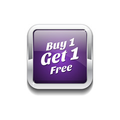 Buy 1 Get 1 Free Glossy Shiny Vector Button