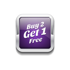 Buy 2 Get 1 Free Glossy Shiny Vector Button