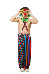 Funny clown isolated on the white background