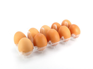 eggs packed isolated white background