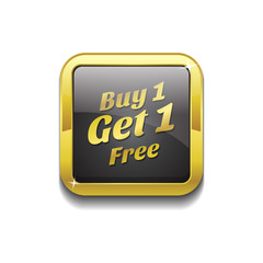 Buy 1 Get 1 Free Glossy Shiny Square Vector Button