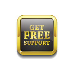 Free Support Glossy Shiny Square Vector Button