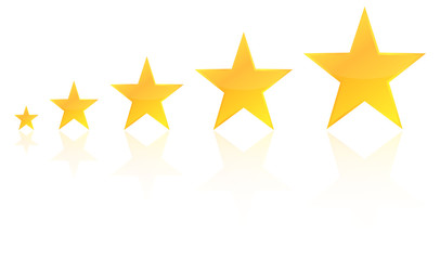 Five Star Product Quality Rating With Reflection