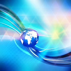Globe  on abstract background