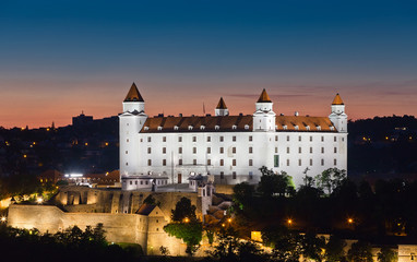 View of the Bratislava lock at night, Slovakia