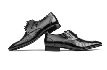 Pair of male shoes isolated on the white