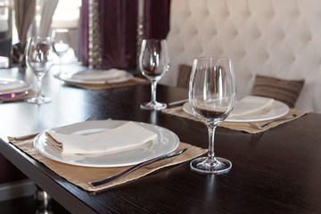 Place setting in a restaurant