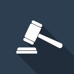 gavel icon with long shadow