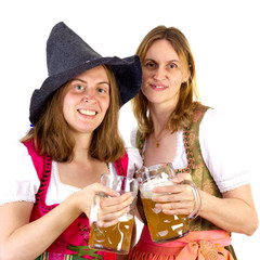 Clinking glasses at Oktoberfest