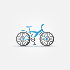 Mountain blue bike icon - vector bicycle symbol