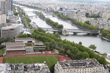 Panoramic view from Eiffel Tower in Paris