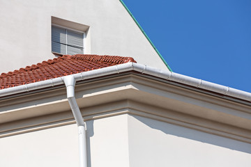 House corner with rain gutter