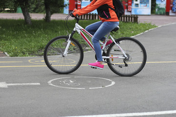 Fototapeta premium girl on bike