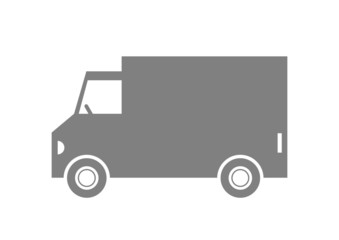 Delivery van on white background