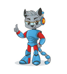 Astronaut cat gesturing thumb up