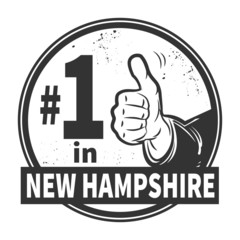 Abstract rubber stamp with text Number One in New Hampshire