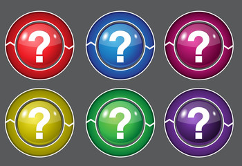 Help Circular Vector Colorful Web Icon Set Button