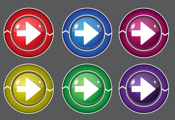Right Key Circular Vector Colorful Web Icon Set Button