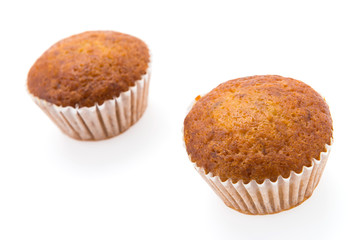 Banana cakes isolated on white