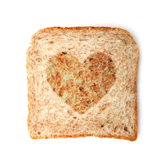 Toast mit Herzform getoastet