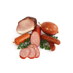 Wurst auf weissem Hintergrund