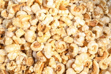 Deep fried pork skin snacks , Thai style food.