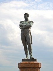 Naklejka premium Monument to the admiral I.F. Krusenstern in St. Petersburg