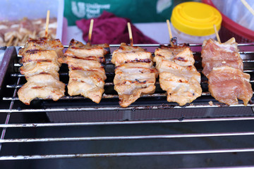 grilled pork on grill