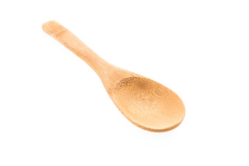 Wooden spoon isolated on white background