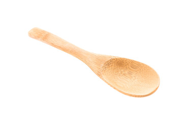 Wooden spoon isolated on white background