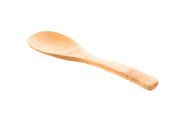 Wooden spoon isolated on white background