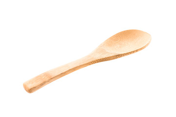 Wooden spoon isolated on white background