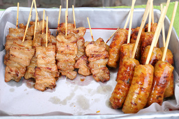 grilled pork and sausage