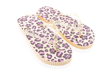 Flip flop fashion plastic shoes isolated on white background