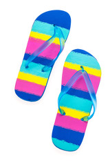 Flip flop fashion plastic shoes isolated on white background