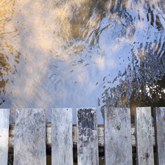 Fototapeta premium bridge wood plank above the river in nature
