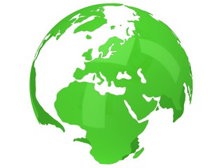 Earth planet globe. 3D render. Europe view.