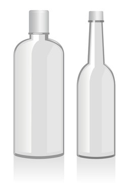 Vector illustration of empty bottles