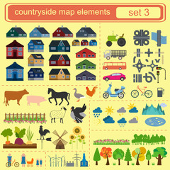 Obraz premium Contryside map elements