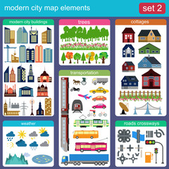 Modern city map elements for generating your own infographics, m