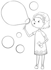 Girl with soap bubbles