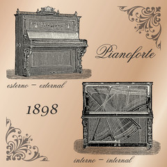 Pianoforte 1898 - mod.2 - Italy - obrazy, fototapety, plakaty