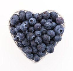 Blueberry basket isolated on white
