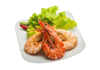 Boiled king prawns