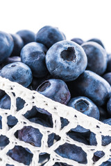 Blueberry basket isolated on white