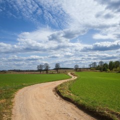 Krajobraz wiejski, polna droga © janmiko