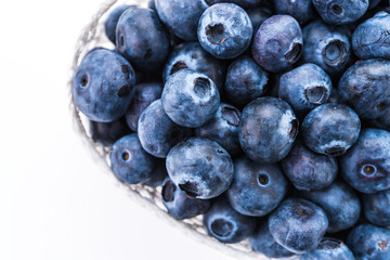 Blueberry basket isolated on white