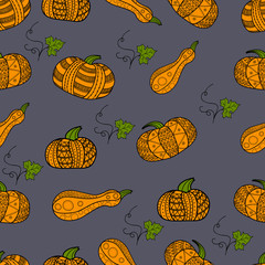 Seamless pattern. Abstract Pumpkin