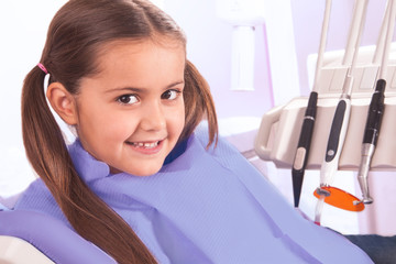 pretty little girl in dental office