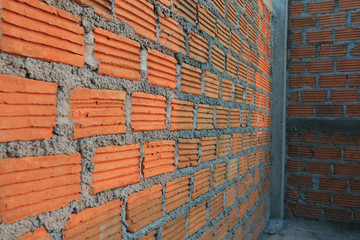 brick block in residential construction site